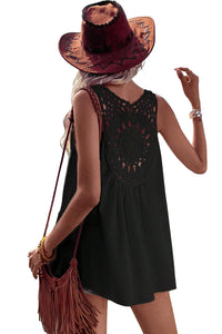 Black Crochet Back Tunic