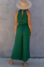 Load image into Gallery viewer, Green Open Back Pleated Jumpsuit
