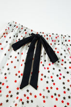 Load image into Gallery viewer, White Contrast Pipping Star Long Sleeve and Pants Pajamas Set

