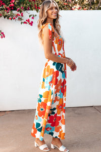 Orange Floral Maxi Dress