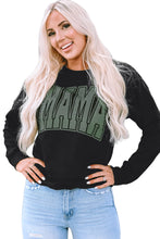 Load image into Gallery viewer, Black Mama Varsity Crew Neck Sweatshirt
