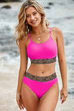 Load image into Gallery viewer, Rose Leopard Mesh Trim 2pcs Bikini Swimsuit
