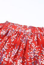 Load image into Gallery viewer, Red Floral Ruffled Crop Top and Maxi Skirt Set
