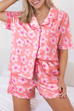 Load image into Gallery viewer, Pink Flower Print Pajamas Set
