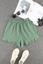 Load image into Gallery viewer, Green High Waist Pocketed Ruffle Shorts
