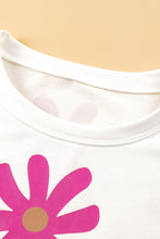 Load image into Gallery viewer, White Daisy Flower Printed Casual T Shirt
