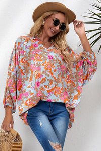 Floral Print Loose Fit Blouse