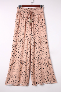 Spotted Print Wide Leg Pants