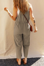 Load image into Gallery viewer, Drawstring Buttoned Straps Cropped Overall
