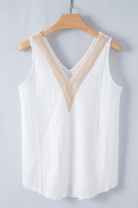 White Lace Crochet Tank Top