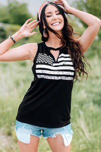 American Flag Print Tank Top