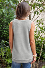 Load image into Gallery viewer, Philippine Gray Scoop Neck Waffle Knit Flowy Vest
