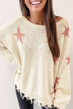 Load image into Gallery viewer, Raw Hem Star Sweater
