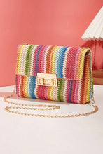 Load image into Gallery viewer, Multicolour Bohemian Woven Gold Chain Shoulder Bag
