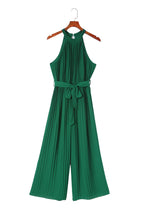 Load image into Gallery viewer, Green Open Back Pleated Jumpsuit
