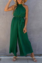 Load image into Gallery viewer, Green Open Back Pleated Jumpsuit
