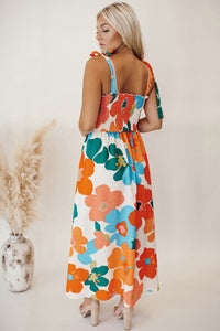 Orange Floral Maxi Dress