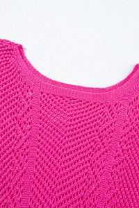 Pink Knit Scallop Edge Top