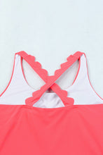 Load image into Gallery viewer, Pink Scalloped Criss Cross High Waist Bikini
