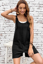 Load image into Gallery viewer, Black Romper With front pockets
