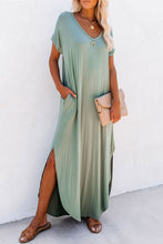 Load image into Gallery viewer, Green Maxi T-shirt Dress
