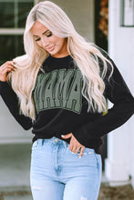 Load image into Gallery viewer, Black Mama Varsity Crew Neck Sweatshirt
