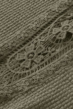 Load image into Gallery viewer, Moss Green Guipure Lace Patch Textured T-shirt
