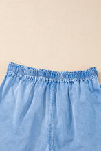 Load image into Gallery viewer, Beau Blue Casual Chambray Drawstring Shorts
