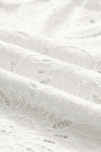 Load image into Gallery viewer, White Flower Eyelet Jacquard Keyhole Flounce Sleeve Top
