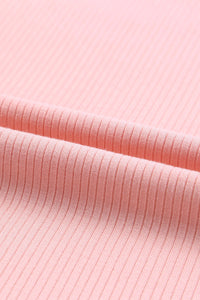 Pink Dot Mesh Ruffle Knit Top