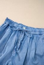 Load image into Gallery viewer, Beau Blue Casual Chambray Drawstring Shorts
