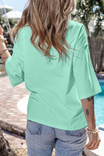 Load image into Gallery viewer, Moonlight Jade Colorblock Star Patched Half Sleeve Oversized Tee
