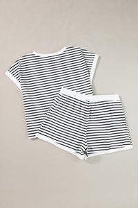 Stripe Tee and Shorts Set