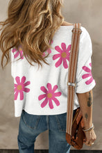 Load image into Gallery viewer, White Daisy Flower Printed Casual T Shirt
