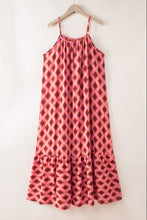 Load image into Gallery viewer, Red Geometric Print Maxi Dress
