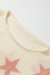 Raw Hem Star Sweater