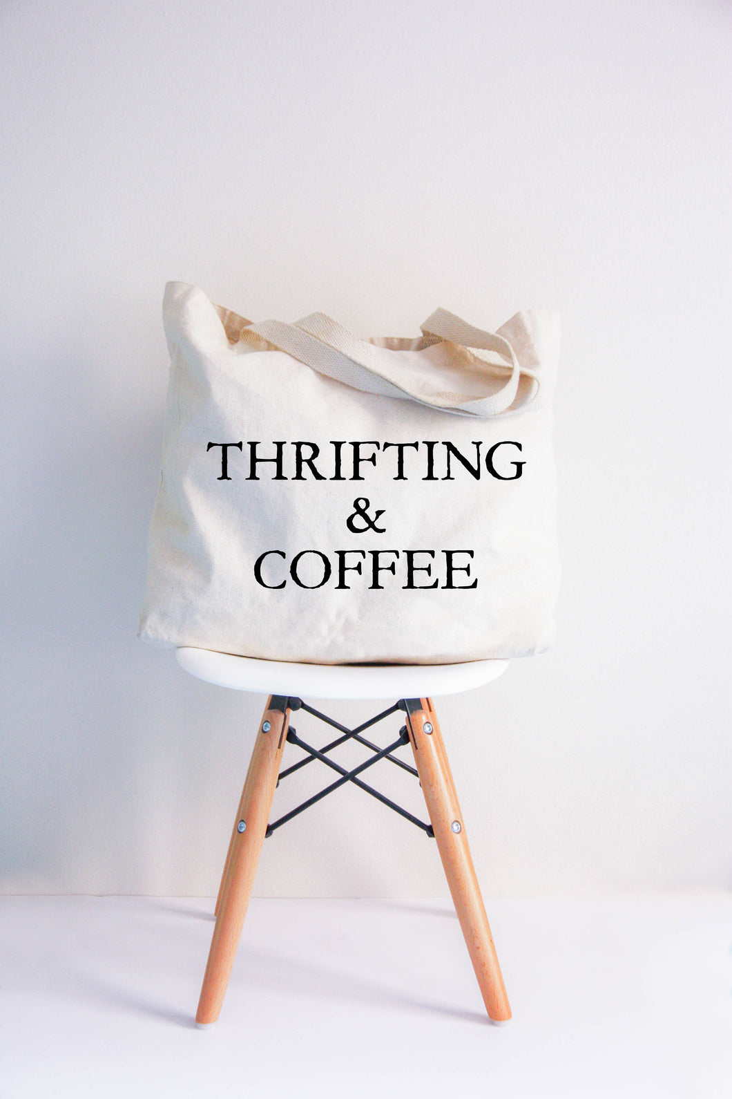 Thrifting  & Coffee XL Tote Bag